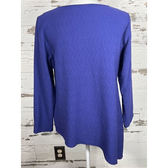 NICH  NILGUN Derman Asymmetric Hem Blouse Royal Blue S - Picture 3 of 5